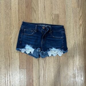 American Eagle Outfitters Women's Denim Shorts - Dark Blue